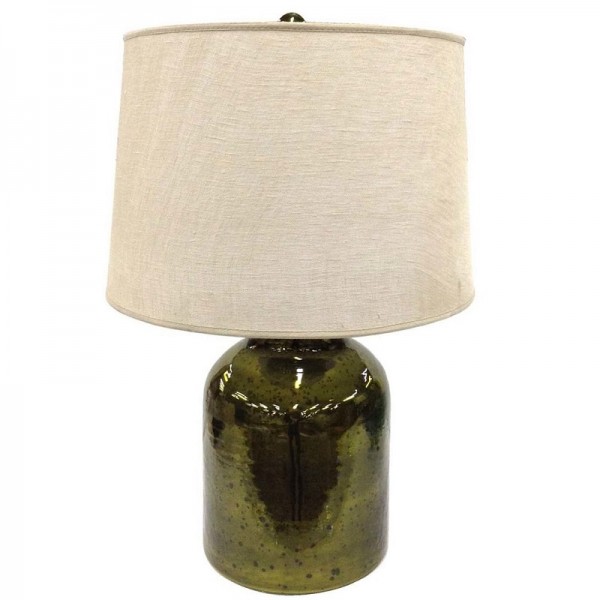 Olive Green Table Lamp with Linen Shade Yorkshire, UK United Furnishings